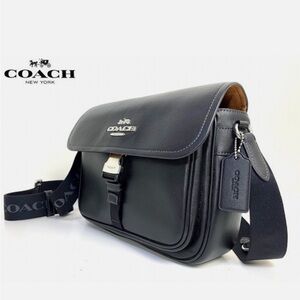 Coach Black Leather Pace Messenger Bag